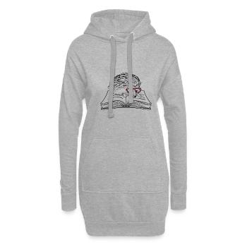 Igel und Bücher Literatur Waldtier - Hoodie-Kleid - Grau meliert - Vorne