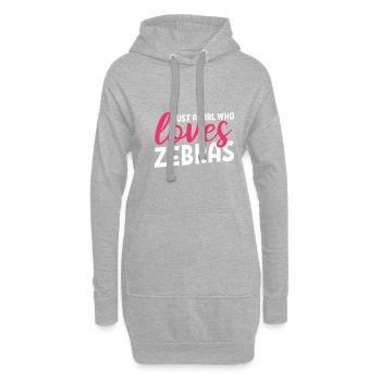 Liebt Zebra Zookeeper Gift - Hoodie-Kleid - Grau meliert - Vorne