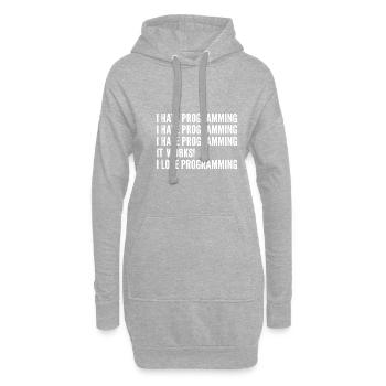 Ich hasse die Programmierung. Softwareentwickler G - Hoodie-Kleid - Grau meliert - Vorne