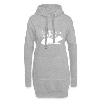 La vie avec les loutres, animal sauvage, jolie - Sweat-shirt à capuche long Femme - gris chiné - Devant