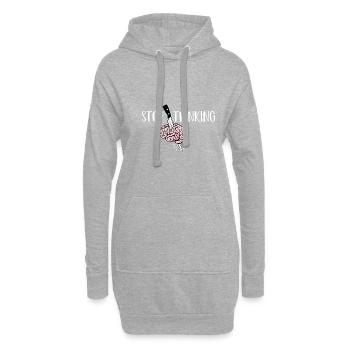 Arrêtez de penser Que la personne problématique empoisonne - Sweat-shirt à capuche long Femme - gris chiné - Devant
