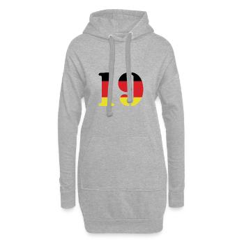 19 Numéro Jersey Allemagne - Sweat-shirt à capuche long Femme - gris chiné - Devant