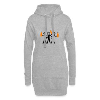 Party Team Bier Junggesellenabschied - Hoodie-Kleid - Grau meliert - Vorne