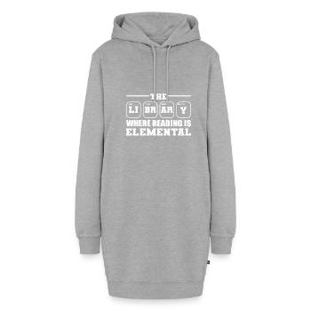 Lesen ist elementar Buchliebhaber Geschenk - Hoodie-Kleid - Grau meliert - Vorne