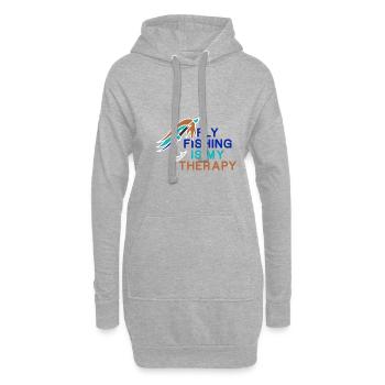 La pêche à la mouche comme thérapie Citation - Sweat-shirt à capuche long Femme - gris chiné - Devant