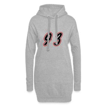 93 Symbole numérique - Sweat-shirt à capuche long Femme - gris chiné - Devant