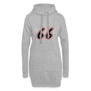 66 Symbole numérique - Sweat-shirt à capuche long Femme - gris chiné - Devant