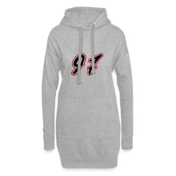 97 Symbole numérique - Sweat-shirt à capuche long Femme - gris chiné - Devant