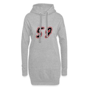 59 Symbole numérique - Sweat-shirt à capuche long Femme - gris chiné - Devant