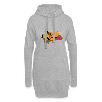 Gaufres nageant dans un joli désert de gaufres au - Sweat-shirt à capuche long Femme - gris chiné - Devant