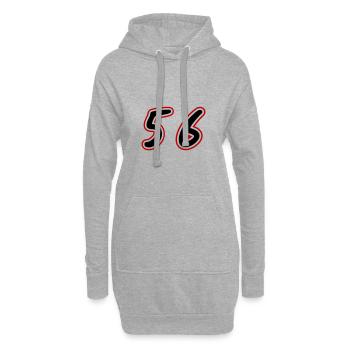 56 Symbole numérique - Sweat-shirt à capuche long Femme - gris chiné - Devant