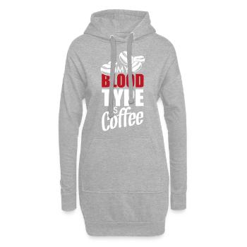 Kaffee Meine Blutgruppe ist Kaffee - Hoodie-Kleid - Grau meliert - Vorne