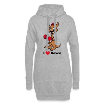 kangourou - Sweat-shirt à capuche long Femme - gris chiné - Devant