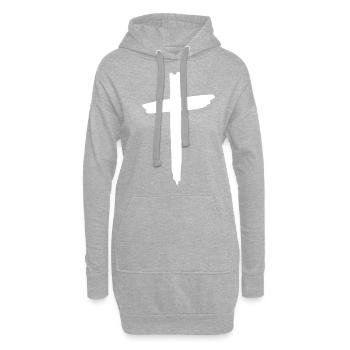 Jesus Kreuz Icon - Hoodie-Kleid - Grau meliert - Vorne