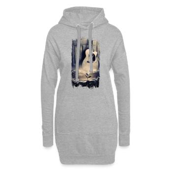 Guitare acoustique Guitare Guitare Acoustic Guitar Musique - Sweat-shirt à capuche long Femme - gris chiné - Devant