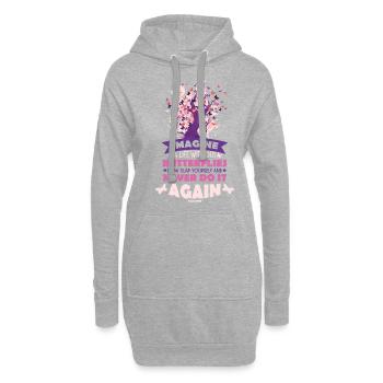 Imaginez une vie sans papillons - Sweat-shirt à capuche long Femme - gris chiné - Devant