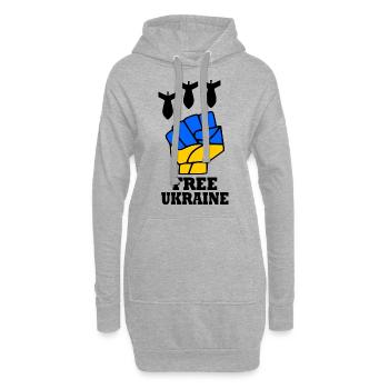 Ukraine - Sweat-shirt à capuche long Femme - gris chiné - Devant