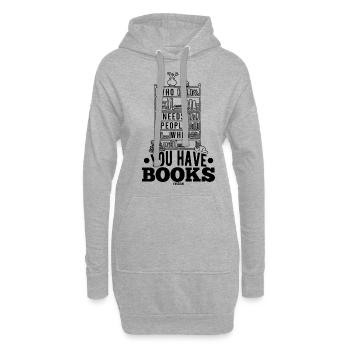 Je veux lire - Sweat-shirt à capuche long Femme - gris chiné - Devant