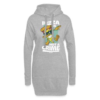 Pizza Is Not A Crime - Hoodie-Kleid - Grau meliert - Vorne