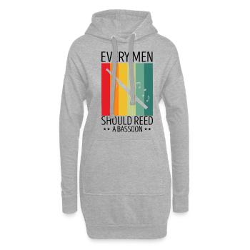 Fagottrohr für Fagottist und Fagottorchester - Hoodie-Kleid - Grau meliert - Vorne