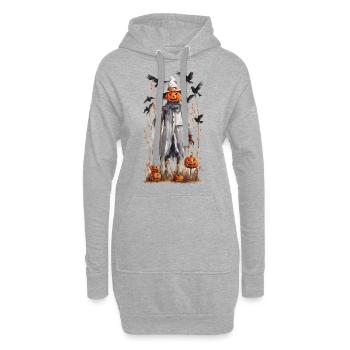 Halloween Goblincore Vogelscheuche Naturkunst - Hoodie-Kleid - Grau meliert - Vorne