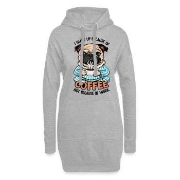 I Wake Up Because of Coffee Not Because OF Work - Hoodie-Kleid - Grau meliert - Vorne