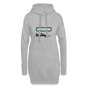 Akku Batterie loading - Hoodie-Kleid - Grau meliert - Vorne