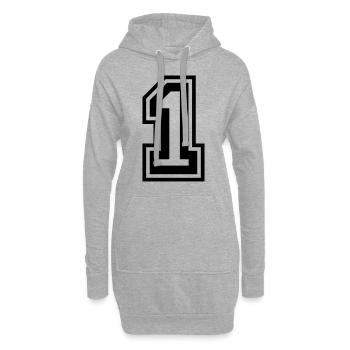 1 Zahl nummer - Hoodie-Kleid - Grau meliert - Vorne
