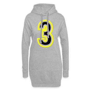 3 Nombre Collège - Sweat-shirt à capuche long Femme - gris chiné - Devant
