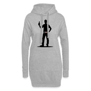 Drinking Bier Silhouette - Hoodie-Kleid - Grau meliert - Vorne