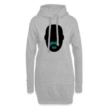 »Frank Zappa« Beard 1 - Hoodie-Kleid - Grau meliert - Vorne