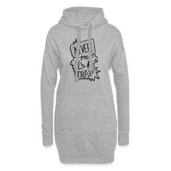 Never Grow Up - Hoodie-Kleid - Grau meliert - Vorne