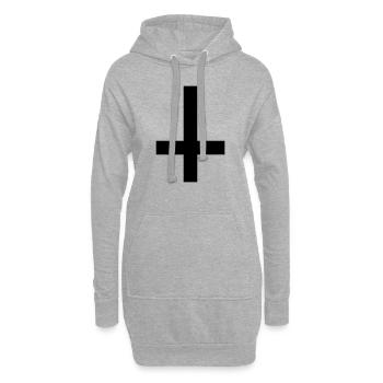 Kreuz Antichrist - Hoodie-Kleid - Grau meliert - Vorne