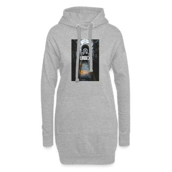Urbex couloir - Sweat-shirt à capuche long Femme - gris chiné - Devant