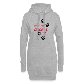Die mit dem Dackel geht - Hoodie-Kleid - Grau meliert - Vorne