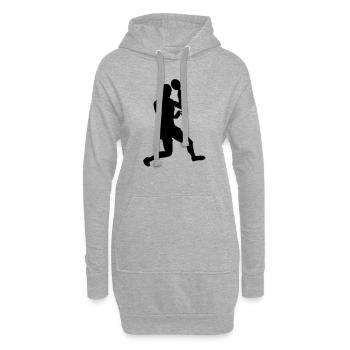 Table tennis male - Sweat-shirt à capuche long Femme - gris chiné - Devant