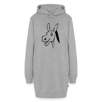 Âne - Sweat-shirt à capuche long Femme - gris chiné - Devant