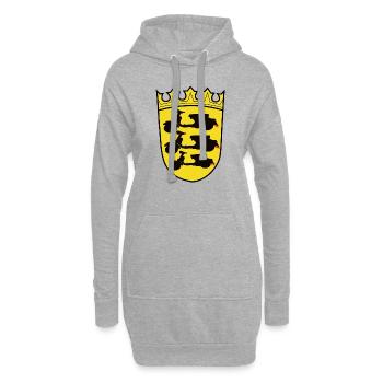 Wappen Baden Würtemberg - Hoodie-Kleid - Grau meliert - Vorne