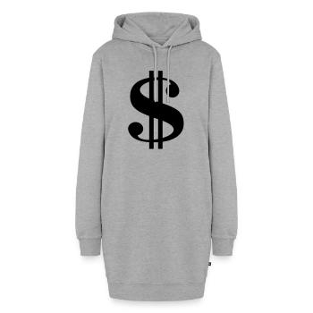 Dollar__V001 - Hoodie-Kleid - Grau meliert - Vorne