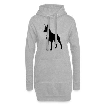 Doberman Pincher - Sweat-shirt à capuche long Femme - gris chiné - Devant