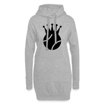 Tennis king - Sweat-shirt à capuche long Femme - gris chiné - Devant