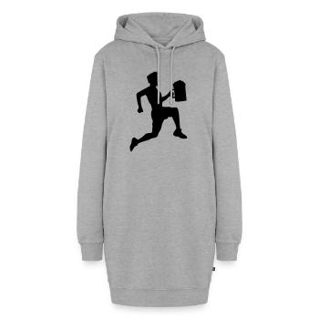 Rennen Laufen Bier Krug - Hoodie-Kleid - Grau meliert - Vorne