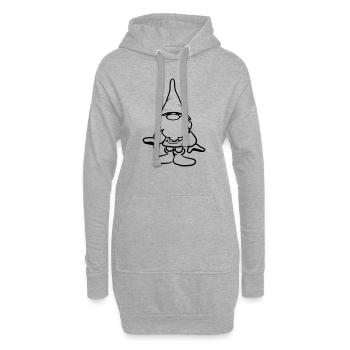 funny dwarf - Hoodie Dress - heather grey - Front