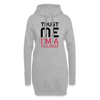 violon violoniste Musique Musicien Concert - Sweat-shirt à capuche long Femme - gris chiné - Devant