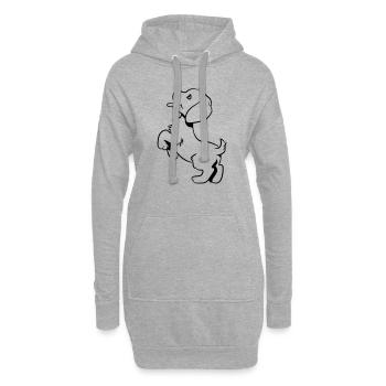 Hund baby süss - Hoodie-Kleid - Grau meliert - Vorne