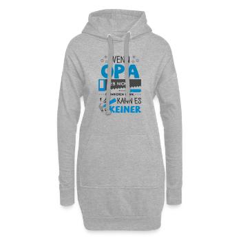 Wenn Opa es nicht reparieren kann, kann es keiner! - Hoodie-Kleid - Grau meliert - Vorne