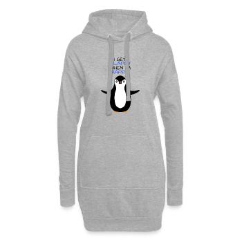 Un pingouin heureux - Sweat-shirt à capuche long Femme - gris chiné - Devant