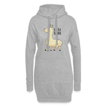Lama Bla Bla Bla - Hoodie-Kleid - Grau meliert - Vorne