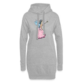 Fee mit Zauberstab - Hoodie-Kleid - Grau meliert - Vorne