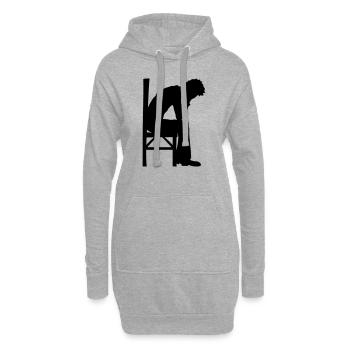 Depression sitzend Design - Hoodie-Kleid - Grau meliert - Vorne